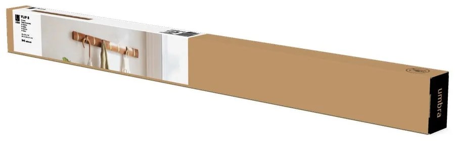 Кафява стенна закачалка от масивна топола Flip – Umbra