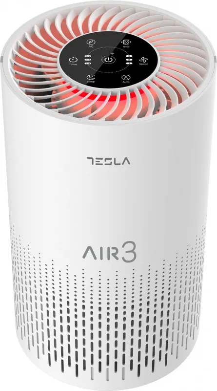 Пречиствател на въздух Tesla Тара Lite 3, 30W, HEPA филтър, Таймер, До 12 м2, Бял