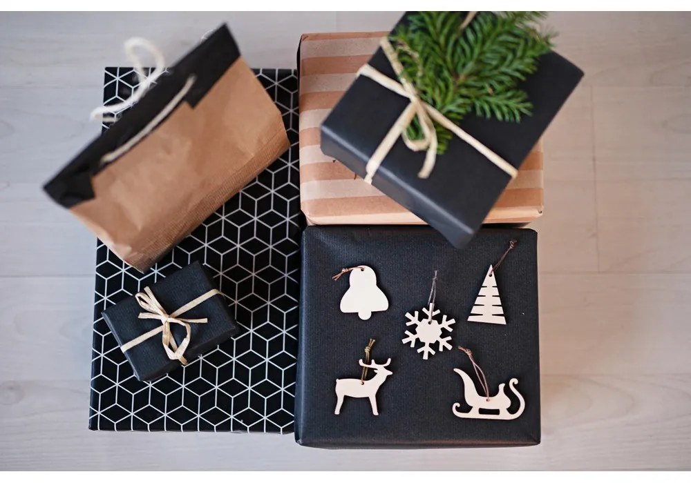 Комплект от 10 дървени коледни декорации Medium - Spira