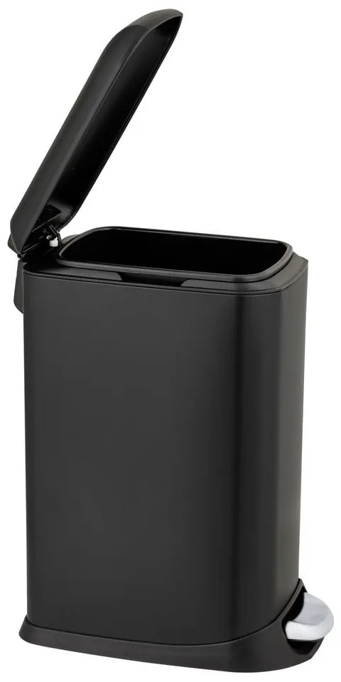 Матово черно стоманено кошче за боклук с педал 12 l Design – Wenko