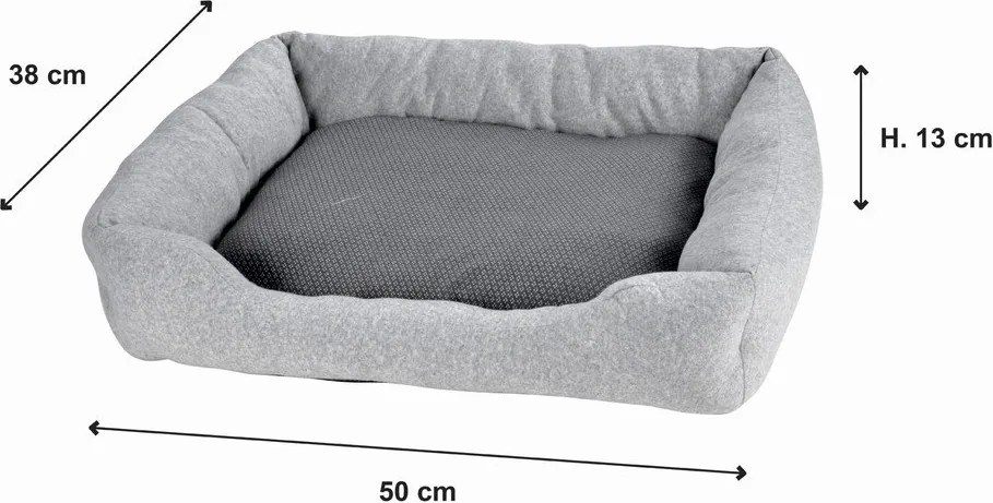 Светлосиво легло за домашни любимци 50x38 cm Graphene – Love Story
