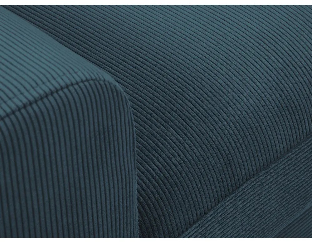 Тъмносин разтегателен ъглов диван с място за съхранение от рипсено кадифе (десен ъгъл) Kyoto – Cosmopolitan Design