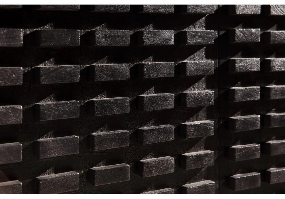 Черен скрин от масивно манго 200x80x40 cm Inaya – MOME