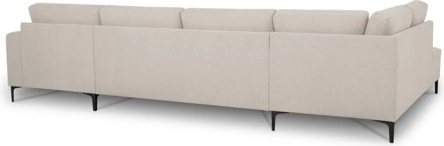 Бежов шенилов ъглов диван (ляв ъгъл/U форма) Fabian – Scandic