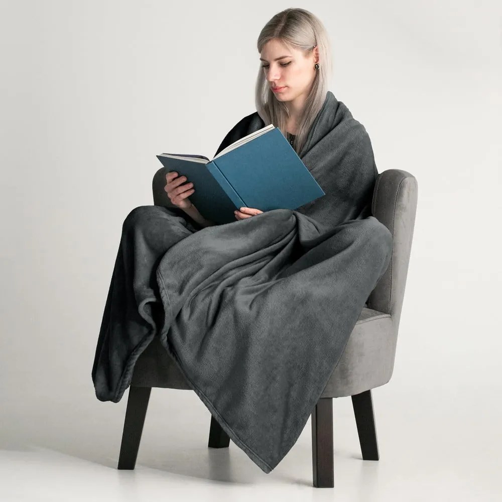 Тъмносиво одеяло от микрофибър , 200 x 220 cm Mic - DecoKing