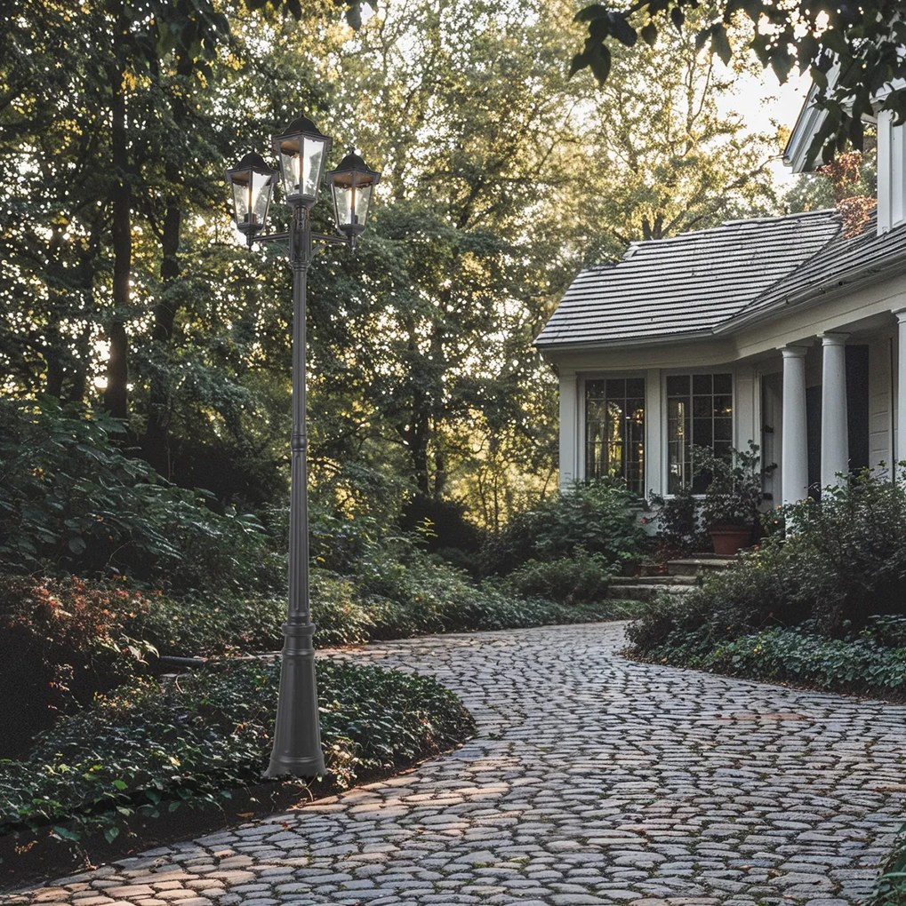 Селска външна лампа черна IP44 - New Orleans 3