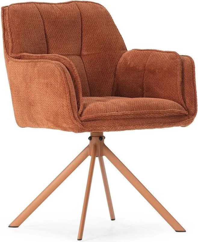 Теракотени тапицирани трапезни столове в комплект 2 бр. Keiko – Marckeric