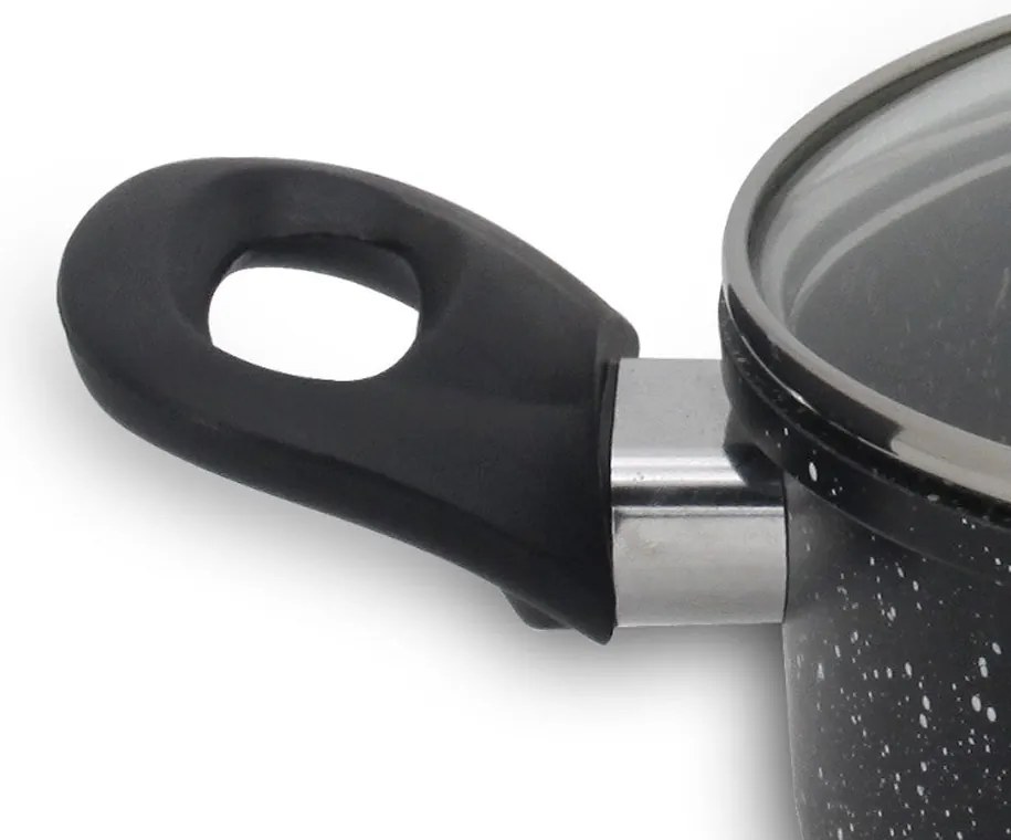 Тенджера SAPIR SP 1318 VM24, 4.л, 24х10.5 см, Мраморно покритие, Индукция, Черен