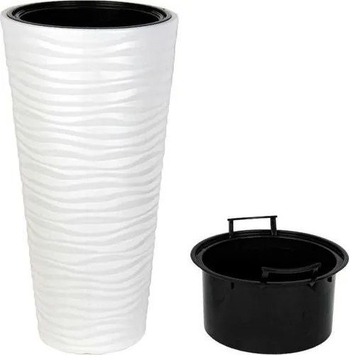 Serinova - Пластмасова кашпа ф40xh80см - 13.7л, бяла-(KVT3)