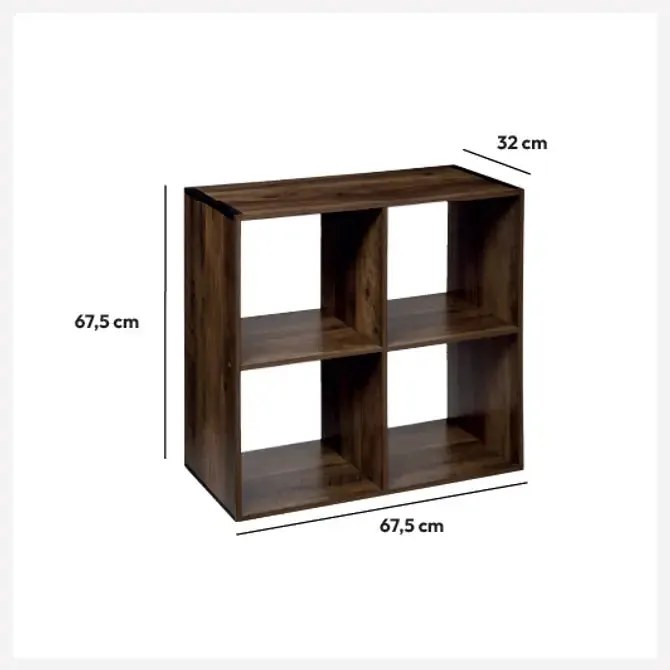 Рафт 5five Mix'n Modul Industrial, 4 отделения, Дърво