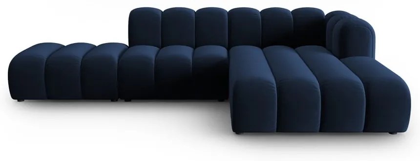 Тъмносин ъглов диван (десен ъгъл) Lupine – Micadoni Home