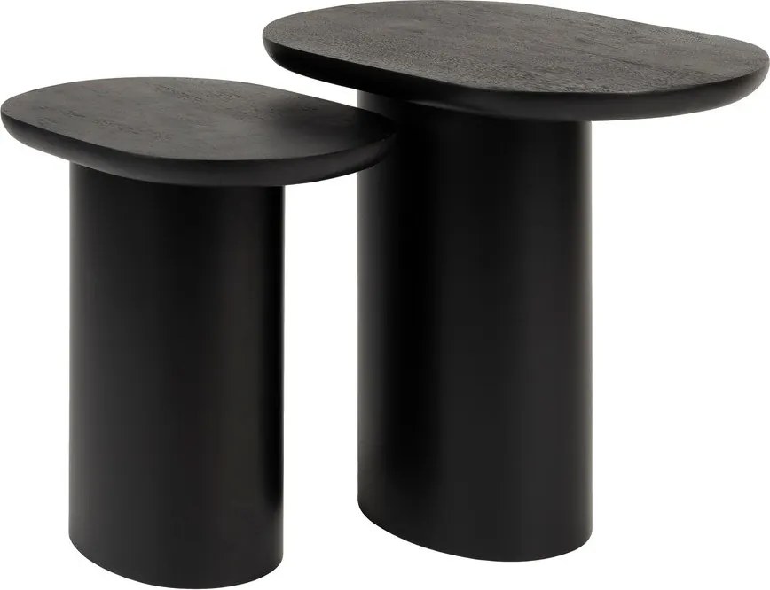 Странични масички в комплект 2 бр. с дъска от мангово дърво 37x56 cm Bela – White Label