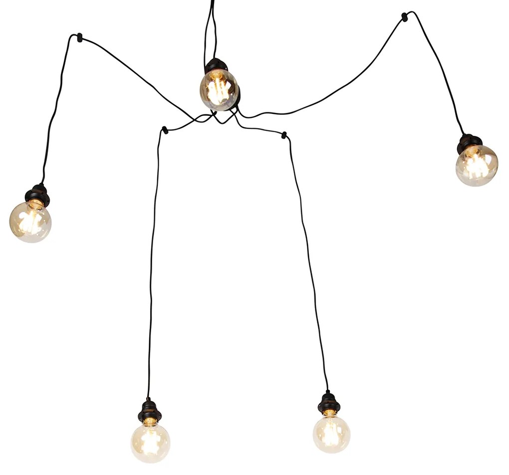 Смарт висяща лампа черна 5 светлини вкл. Wifi G95 - Cava