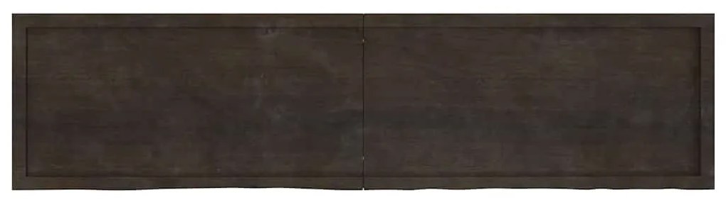 363848 vidaXL Стенен рафт тъмнокафяв 200x50x(2-4) см обработен масивен дъб