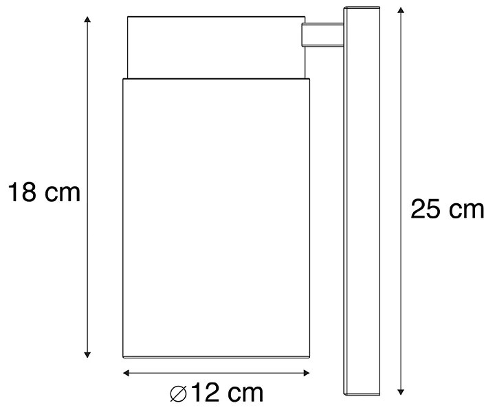 Смарт външна стенна лампа черна IP44 вкл. WiFi ST64 - Jarra
