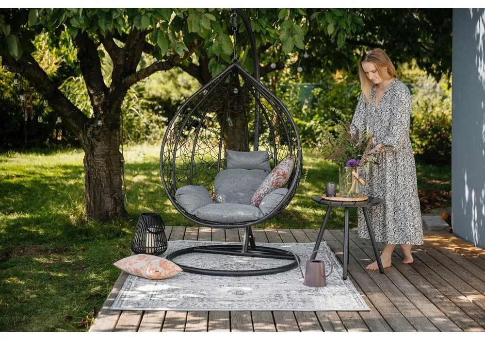 Тъмносив висящ фотьойл от изкуствен ратан Noela - Bonami Selection