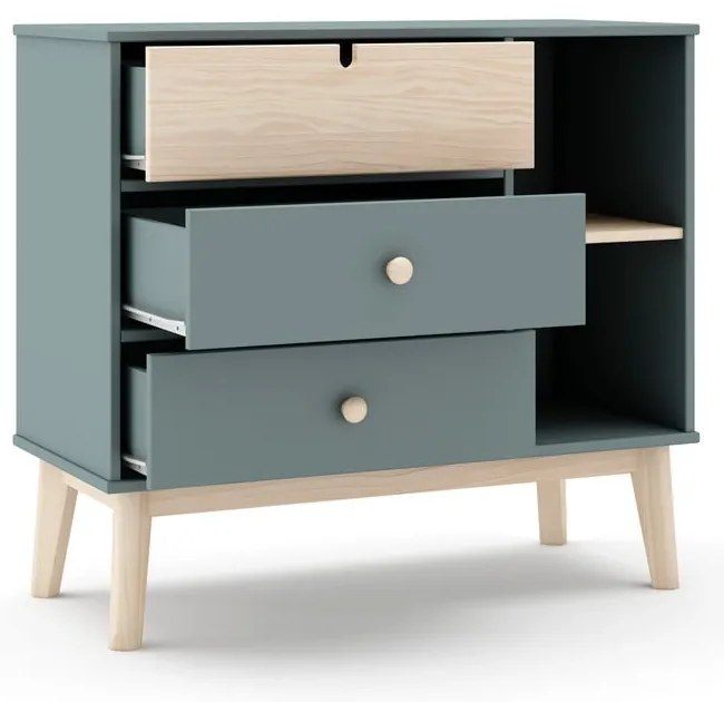 Детски скрин сиво-зелен 90x81x40 cm Estefania – Marckeric