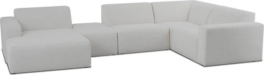 Бял ъглов диван от букле ("U" форма) Roxy – Scandic