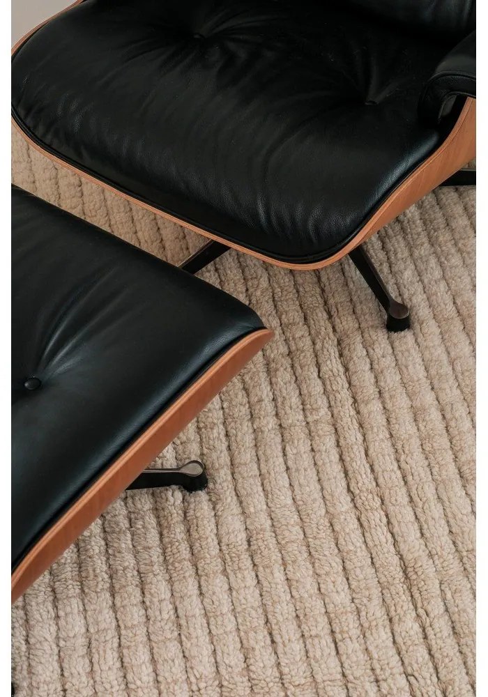 Ръчно изработена бежова вълнена пътека подходяща за пране 80x230 cm Unexpected Wool – Lorena Canals