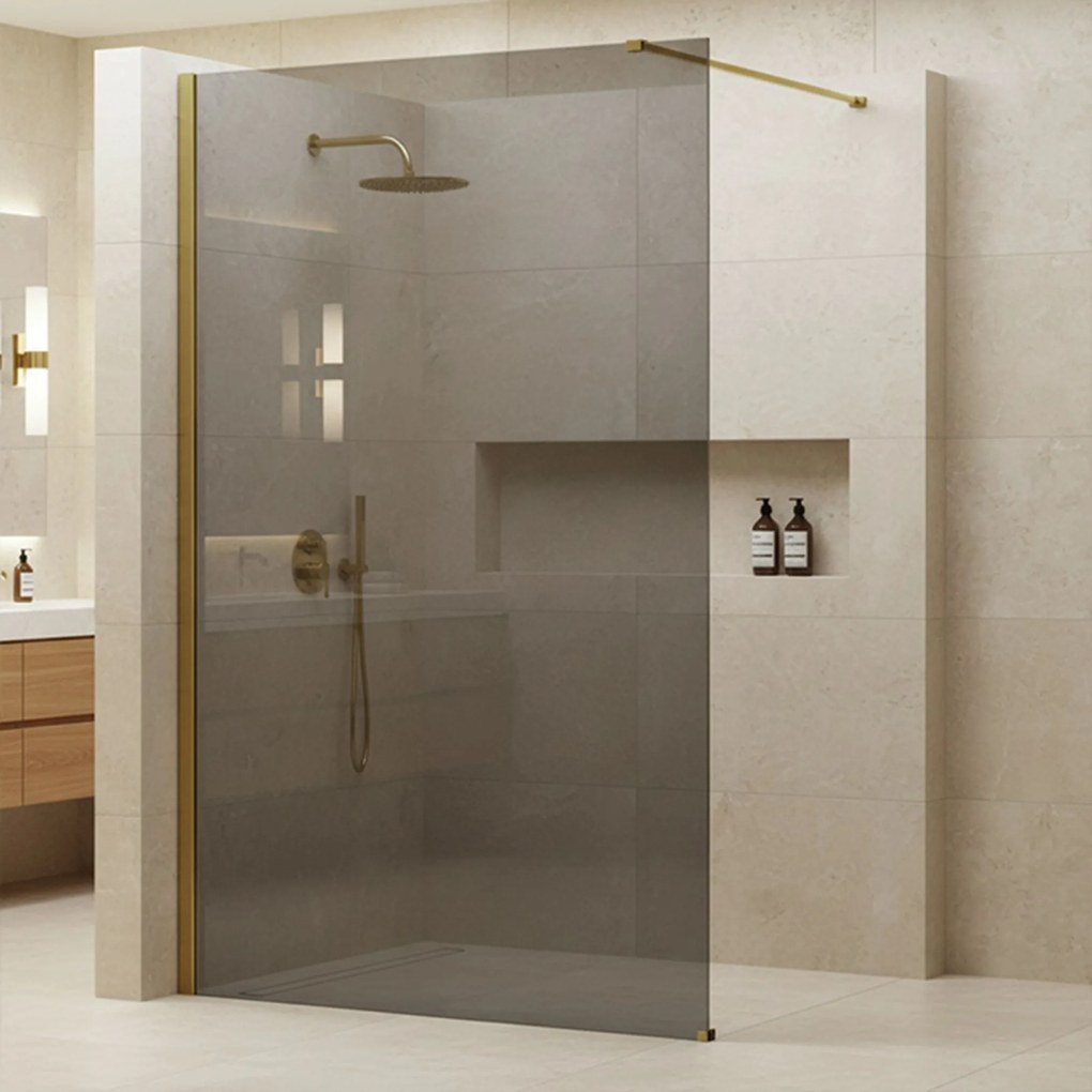 Параван за душ Rea Flexi Grey / Gold 140