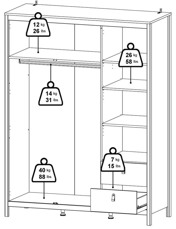 Сиво-бежов гардероб с огледало 150x199x58 cm Madrid – Tvilum