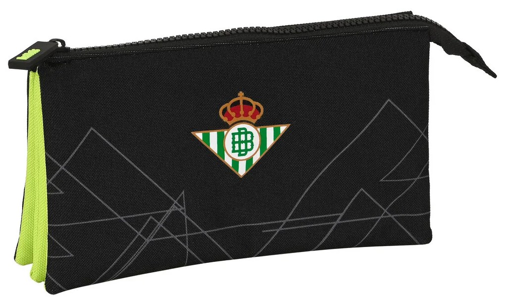 Троен Моливник Real Betis Balompié Черен Верде Лимон 22 x 12 x 3 cm