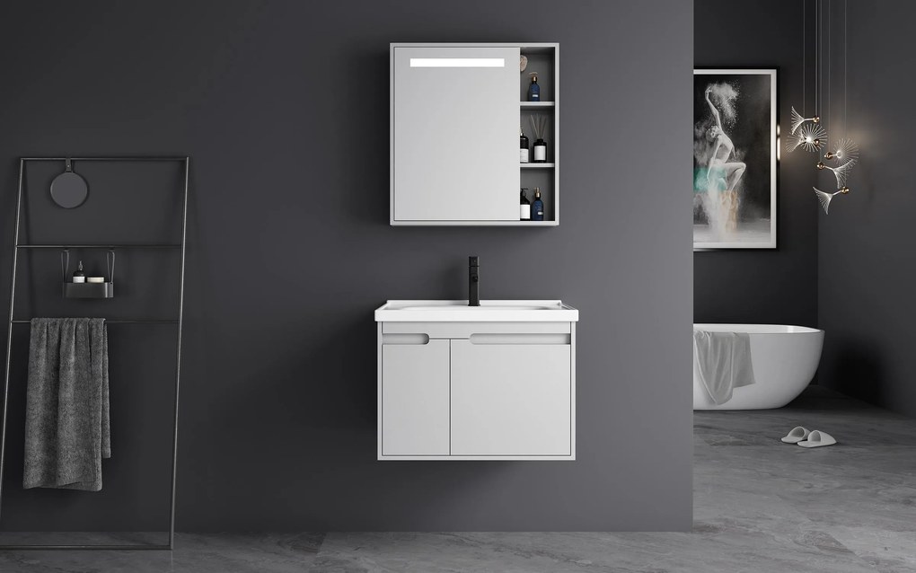 PVC Комплект шкафове за баня + LED Кени 2