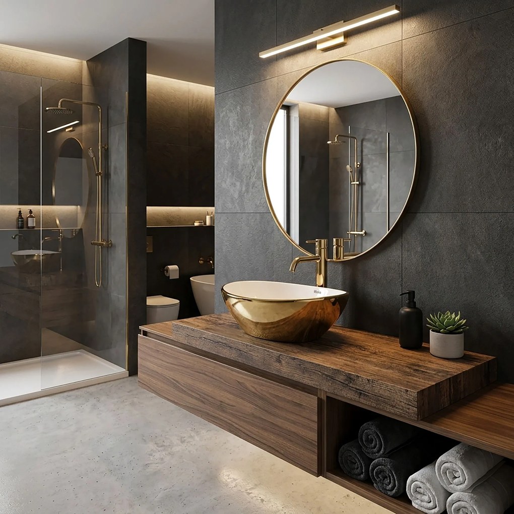 Умивалник за плот Rea Sofia Gold / White