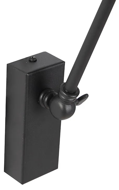 Дизайнерска стенна лампа черна регулируема - Luna