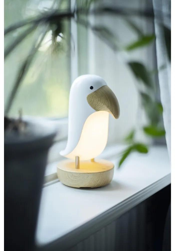 Бяла и кафява LED детска нощна лампа Toucan – Star Trading