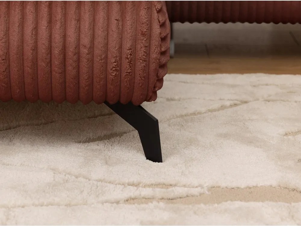 Теракотен ъглов диван от рипсено кадифе (ляв ъгъл L форма) Marbeya – Ropez