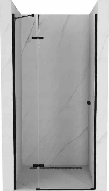 Mexen Roma люлееща душ вратa 90 cm, прозрачен, черен - 854-090-000-70-00