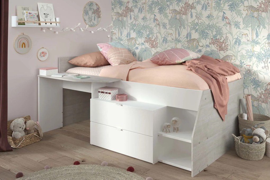 Ниско двуетажно легло Latte - White