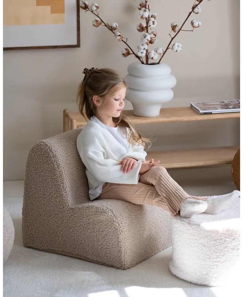 Светлокафяв детски стол от букле Cloud – Wigiwama