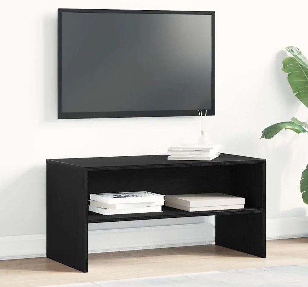 862393 vidaXL ТВ шкаф Черен дъб 80x40x40 cm Инженерна дървесина