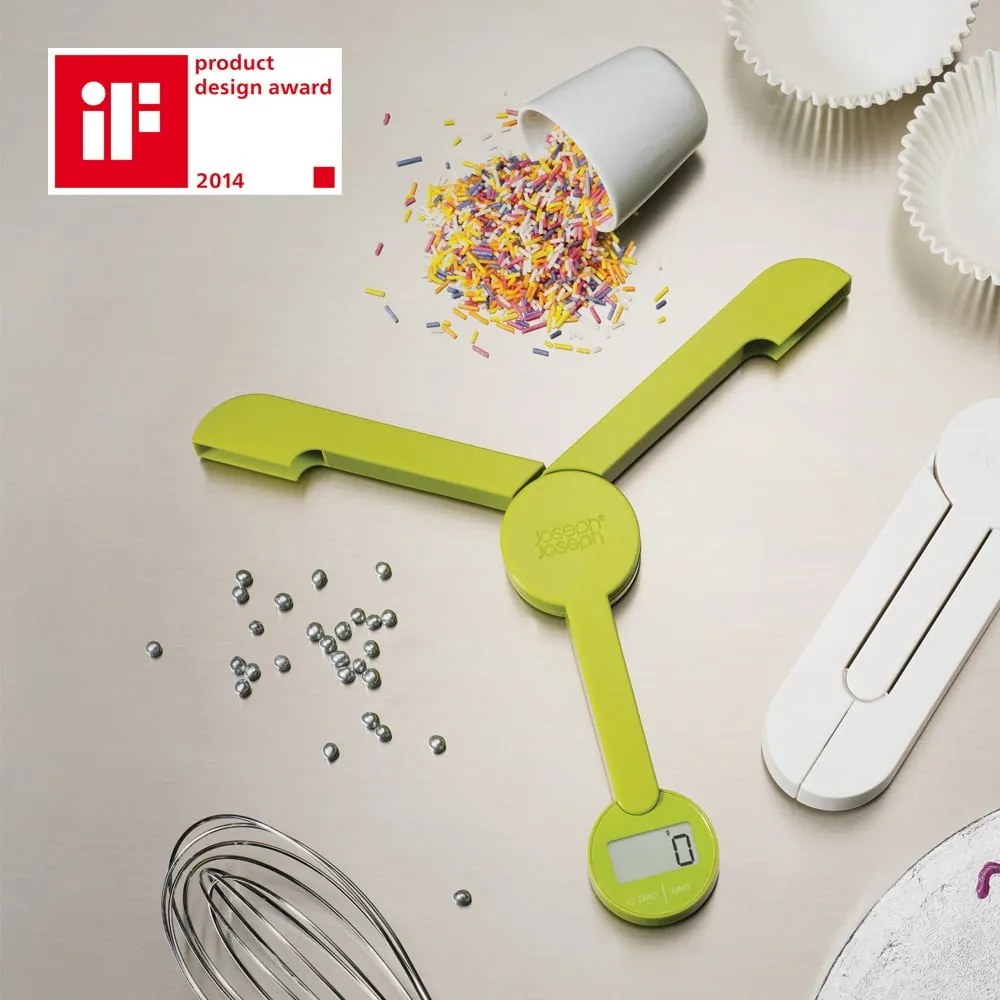 TriScale Бяла сгъваема цифрова кухненска скала TriScale™ - Joseph Joseph