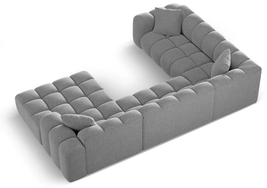 Светлосив шенилов ъглов диван (ляв ъгъл/U форма) Treno – Cosmopolitan Design