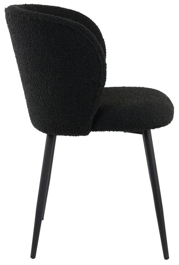 Черен тапициран трапезен стол Elyna – Light & Living