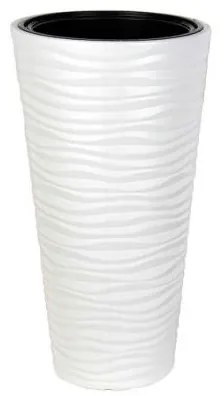 Serinova - Пластмасова кашпа ф30xh57см, 5,5л, бяла-(KVT1)