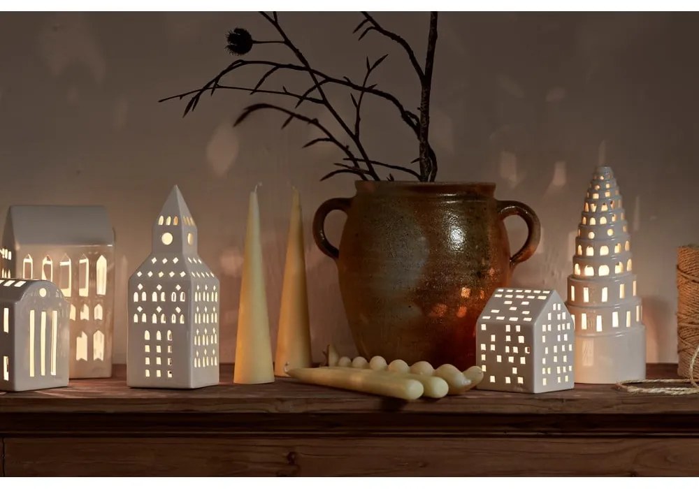 Керамичен свещник за чаена свещ Urbania Lighthouse Church Tower – Kähler Design