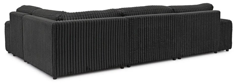 Тъмносив ъглов диван от рипсено кадифе (десен ъгъл/U форма) Justin – Ropez