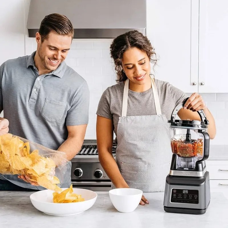 Блендер Ninja BN800EU, 1200W, 2.1 л, 3в1, Auto-iQ, 3 скорости, 21 000 rpm, Не съдържа BPA, Трошене на лед, Черен