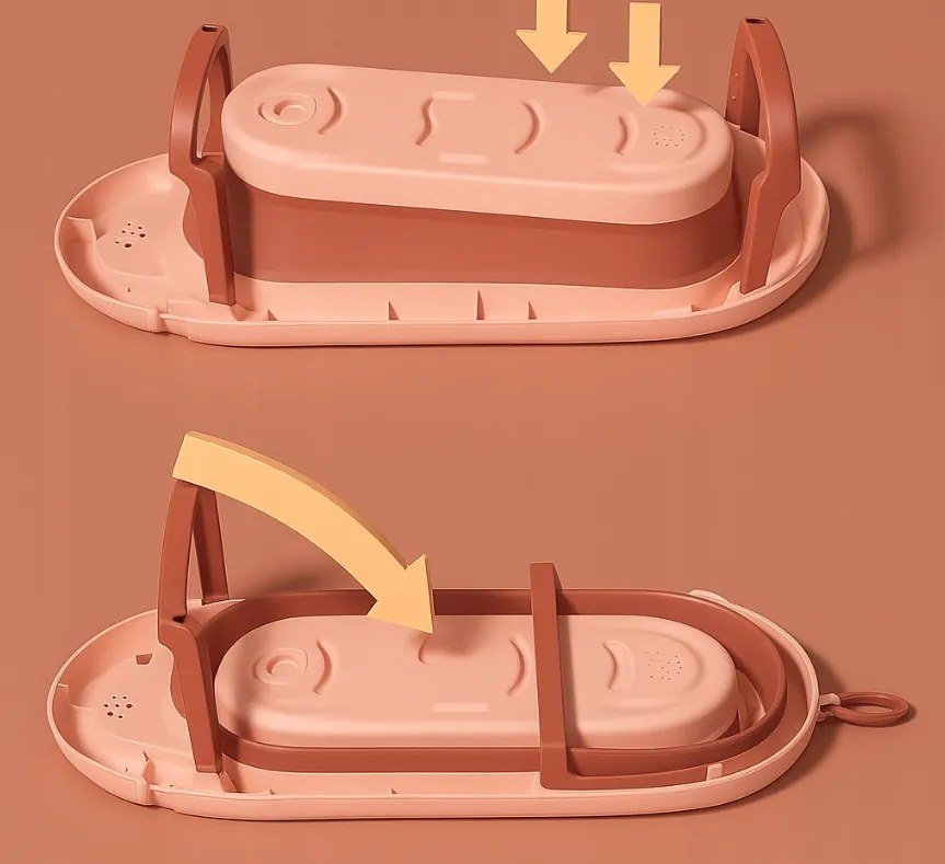 Сгъваема бебешка вана VAIANA PREMIUM с възглавница - повече цветове Бежово