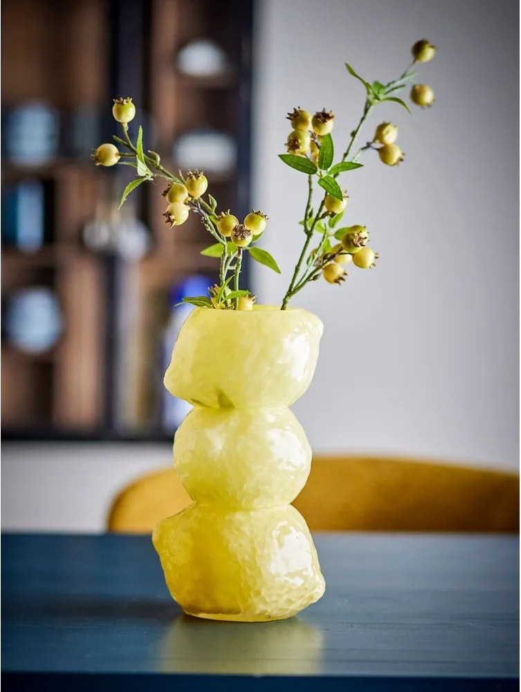 Жълта стъклена ваза (височина 27 cm) Limone – Bloomingville