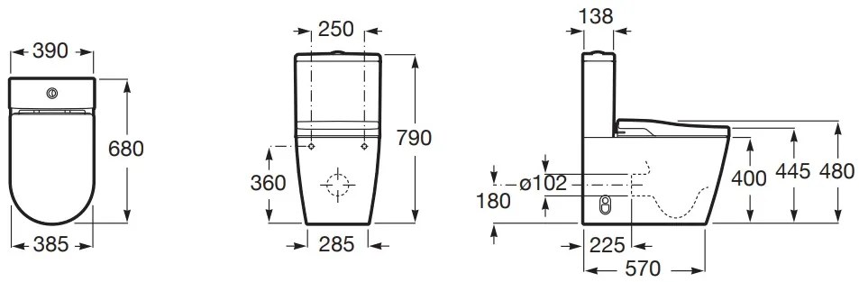 Подова тоалетна Grohe Roca In Wash Inspira Rimless