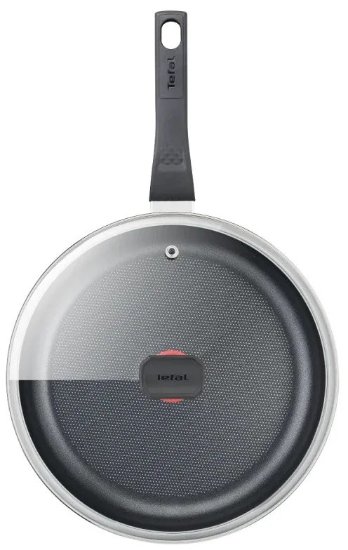 Тиган Tefal B5673253 C24 LENA SIMPLY CLEAN, 24 см, Незалепващо покритие, Стъклен капак, Без PFOA, Черен