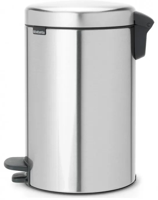 Кош за боклук с педал Brabantia NewIcon 649031, 12 л, Плавно затваряне, Противоплъзгаща основа, Устойчив на пръстови отпечатъци, Инокс/Мат