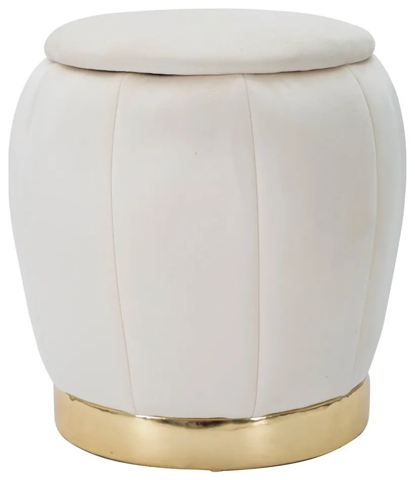 Табуретка от кремаво кадифе Paris - Mauro Ferretti