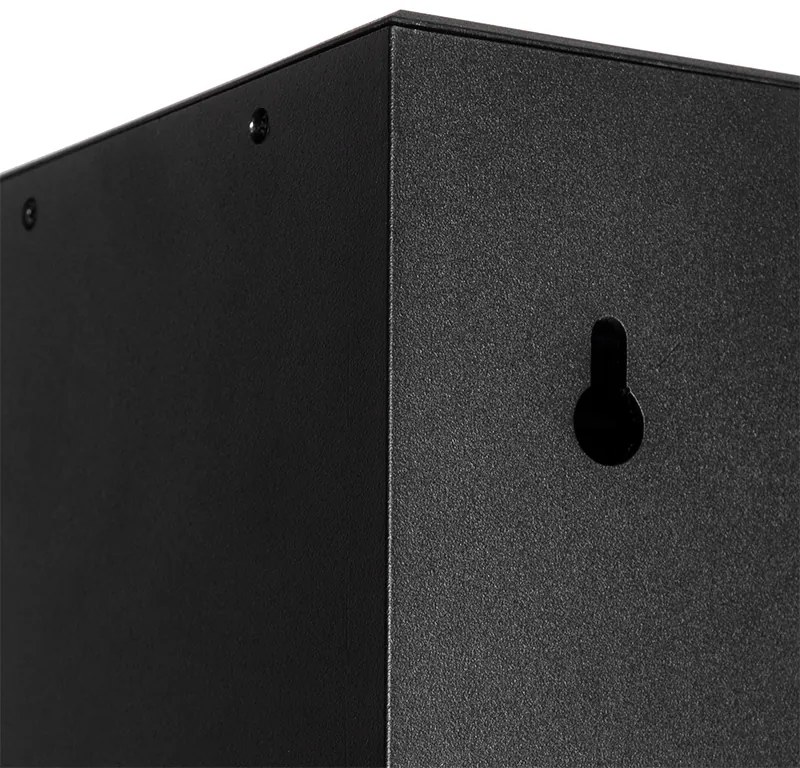 Външна стенна лампа черна с димираща светлина и сензор на слънчева енергия - Charlotte