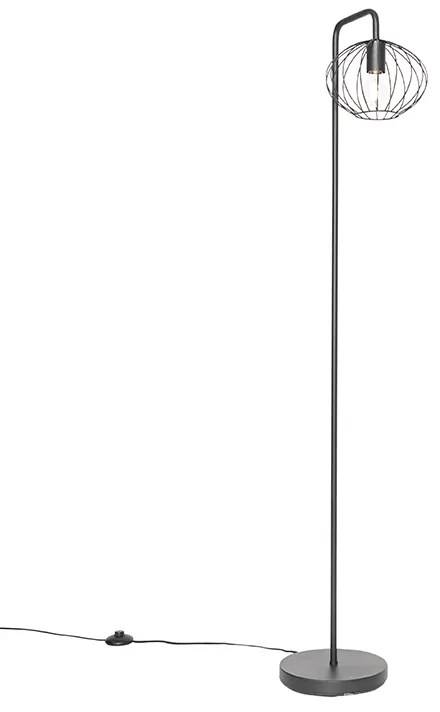 Индустриална подова лампа черна 23 см - Margarita